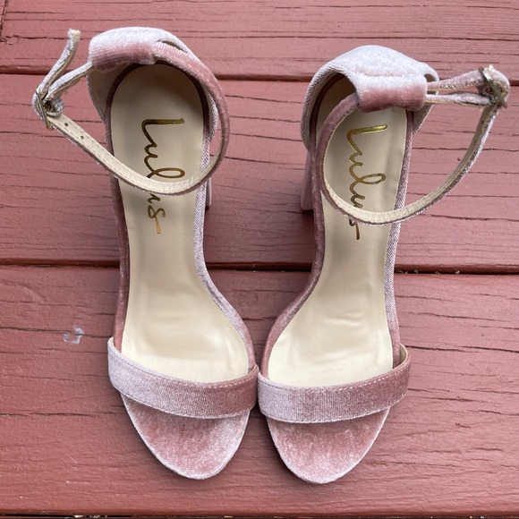 LULUS • Taylor Mauve Velvet Ankle Strap Heels - Picture 5 of 11